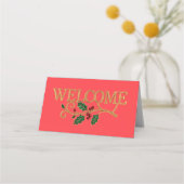 Welcome holly christmas guest  platzkarte (Vorderseite)