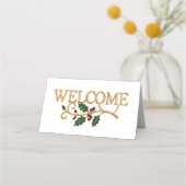 Welcome holly christmas guest  platzkarte (Vorderseite)