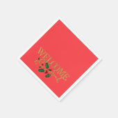 Welcome holly christmas guest serviette (Ecke)