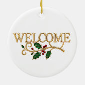 Welcome holly christmas  keramik ornament (Hinten)