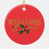 Welcome holly christmas keramik ornament (Hinten)