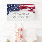 Welcome Home American Flag Military Celebration Banner (Insitu)