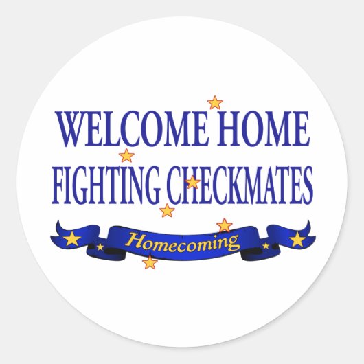Welcome Home Fighting Checkmates Runder Aufkleber (Vorderseite)