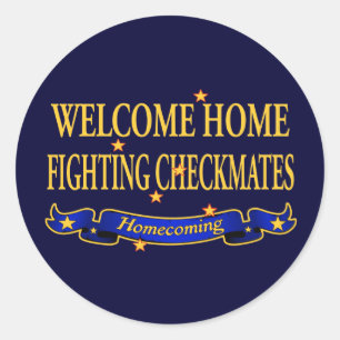 Welcome Home Fighting Checkmates Runder Aufkleber