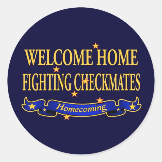 Welcome Home Fighting Checkmates Runder Aufkleber (Vorderseite)