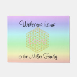 Welcome Home flower of life love Fußmatte