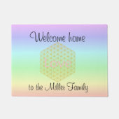 Welcome Home flower of life love Fußmatte (Vorderseite)