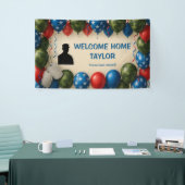 Welcome Home Military Banner – Custom Name Balloon (Messeveranstaltung)