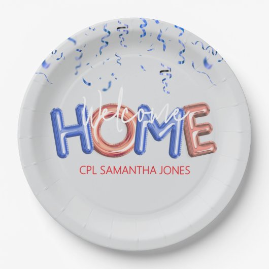 Welcome Home Patriotic Military Hero Party Pappteller (Vorderseite)