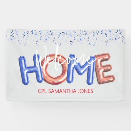 Welcome Home Patriotic Military Hero Party Poster Banner (Horizontal)