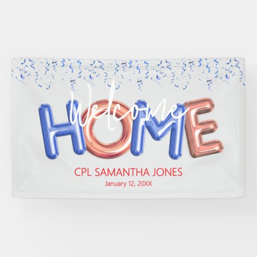 Welcome Home Patriotic Military Hero Party Poster Banner (Horizontal)