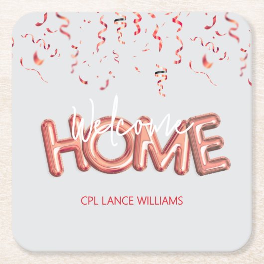 Welcome Home Patriotic Military Hero Party Rechteckiger Pappuntersetzer (Vorderseite)
