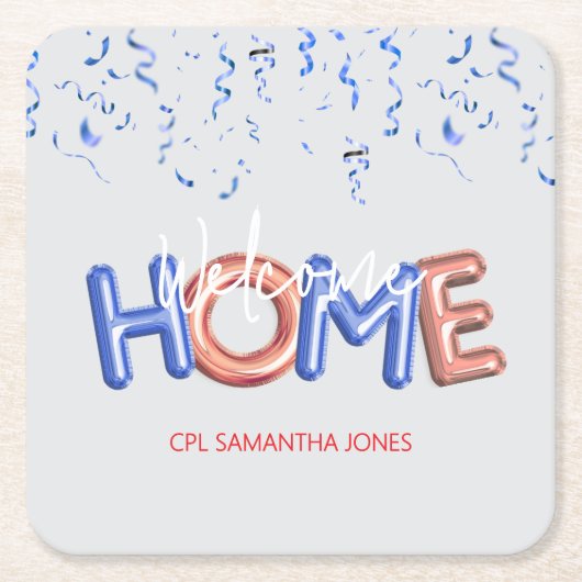 Welcome Home Patriotic Military Hero Party Rechteckiger Pappuntersetzer (Vorderseite)