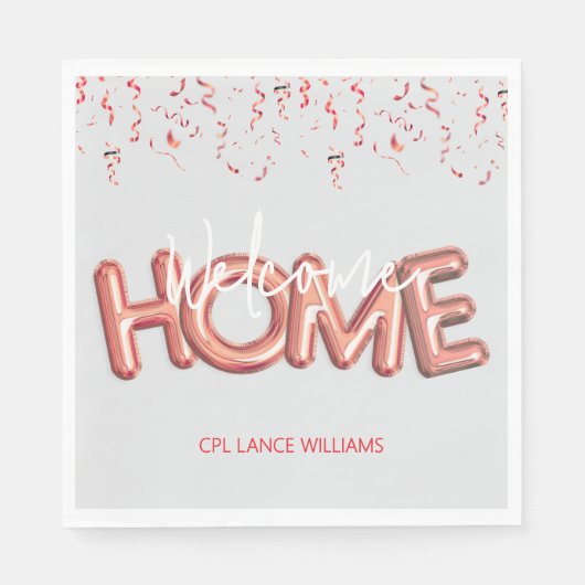 Welcome Home Patriotic Military Hero Party Serviette (Vorderseite)