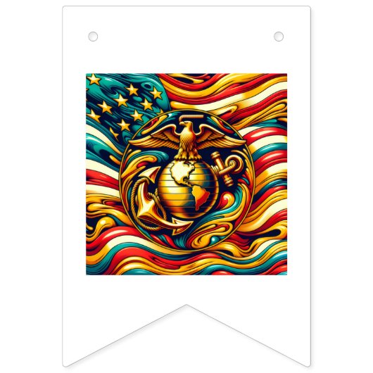 Welcome Home Patriotic USMC Customizable Wimpelkette (Erste Fahne)