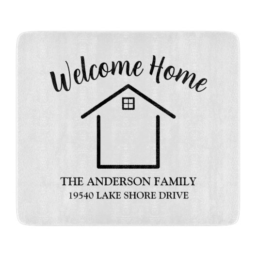 Welcome Home Personalized Keepsake Schneidebrett (Vorderseite)