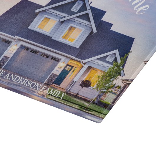 Welcome Home Personalized Keepsake Schneidebrett (Ecke)