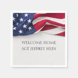 Welcome Home USA Flag Military Party Serviette
