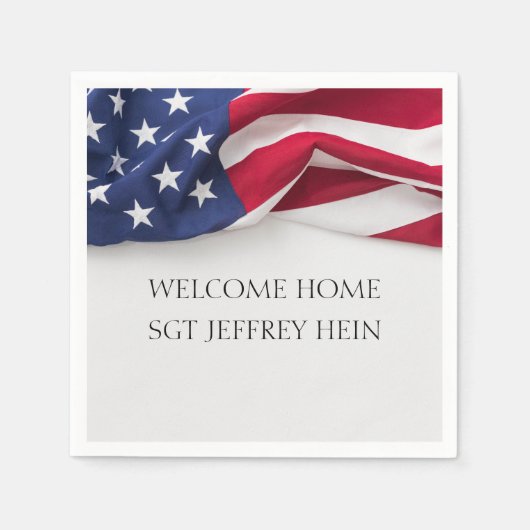 Welcome Home USA Flag Military Party Serviette (Vorderseite)