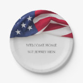 Welcome Home USA Flag Military Rank Celebration Pappteller (Vorderseite)