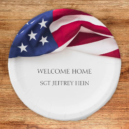 Welcome Home USA Flag Military Rank Celebration Pappteller
