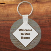 Welcome House Rental Guest Brown Green Onyx Schlüsselanhänger (Vorderseite)