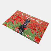 Welcome Hund Foto Custom Fußmatte (Schrägansicht)