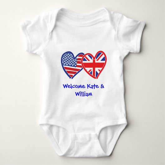 Welcome Kate & William/ Royal Wedding Baby Strampler (Vorderseite)