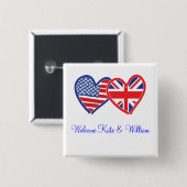 Welcome Kate & William/ Royal Wedding Button (Vorne & Hinten)