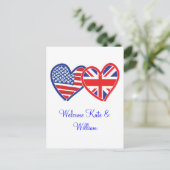 Welcome Kate & William/ Royal Wedding Postkarte (Stehend Vorderseite)