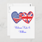 Welcome Kate & William/ Royal Wedding Postkarte (Vorne/Hinten)