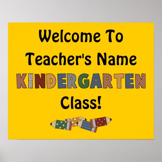 Welcome Kindergarten (customizable) Poster (Vorne)