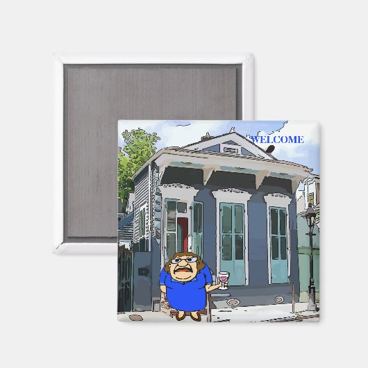 Welcome Lady on Desire St Magnet (Vorderseite/Rückseite)