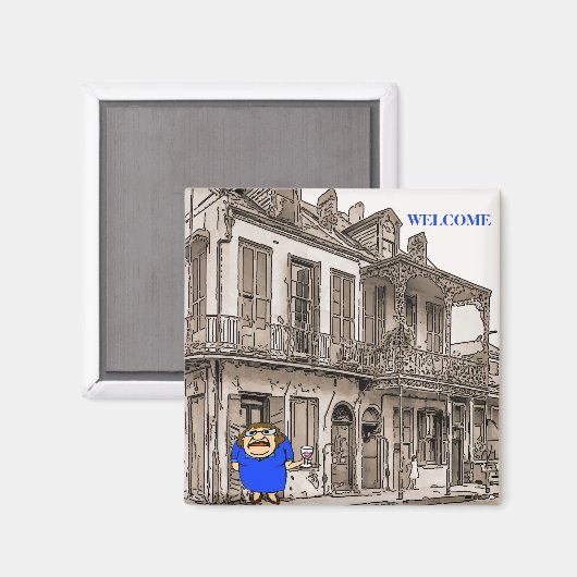 Welcome Lady on Desire St Magnet (Vorderseite/Rückseite)