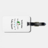 Welcome lake house corrdinated est. Year mountain Gepäckanhänger (Rückseite horizontal)