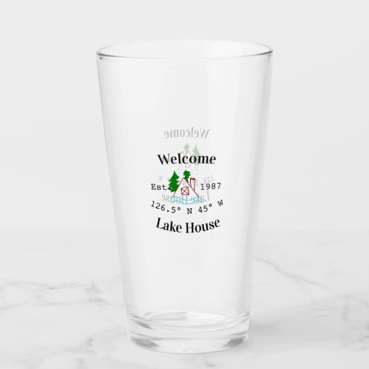 Welcome lake house corrdinated est. Year mountain  Glas (Vorderseite)