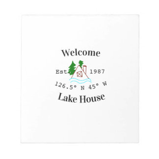 Welcome lake house corrdinated est. Year mountain  Notizblock