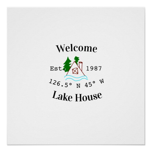Welcome lake house corrdinated est. Year mountain  Poster (Vorderseite)