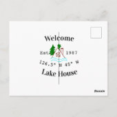 Welcome lake house corrdinated est. Year mountain  Postkarte (Rückseite)