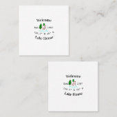 Welcome lake house corrdinated est. Year mountain  Quadratische Visitenkarte (Vorne/Hinten)