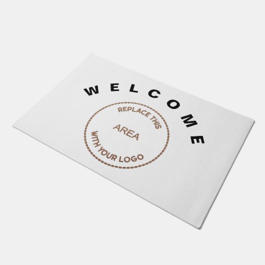 Welcome Large Company Logo Business Fußmatte (Schrägansicht)