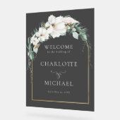 "WELCOME" LEAFY WEDD ACRYLSCHILD (Winkel)