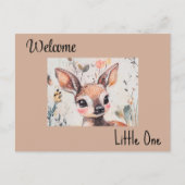 Welcome Litone, Baby Girl Card, Postcard, Fawn Postkarte (Vorderseite)