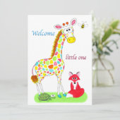 Welcome Little One Baby Einladung (Stehend Vorderseite)