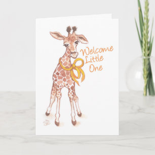 Welcome Little One Cute Giraffe Baby Shower Einladung