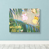 Welcome Little One Dschungel Kinderzimmer Art Leinwanddruck (Insitu (Holzboden))