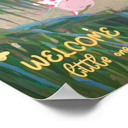 Welcome Little One Dschungel Kinderzimmer Art Poster (Ecke)