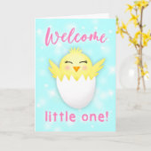 Welcome Little One New Baby Karte (Gelbe Blume)