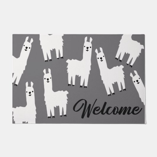 Welcome Llama Wohngestaltung, Funny Animal Doormat Fußmatte (Vorderseite)