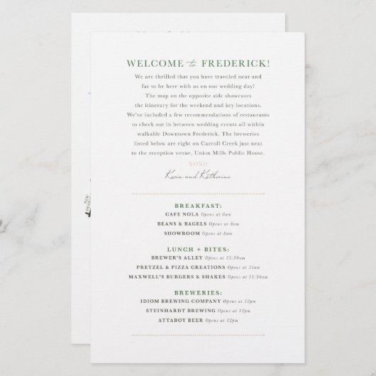 Welcome Map - CUSTOM für Katherine (Vorne/Hinten)